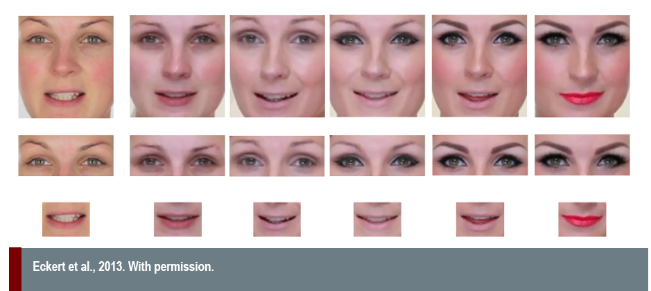 image for mockery et al, 2013 a face with different levels of makeup